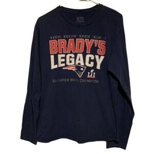 New England Patriots Brady’s Legacy 5x SB Champs Size M Long Sleeved T-Shirt